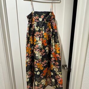 Autumn Adeigbo Black multi color  Floral Dress